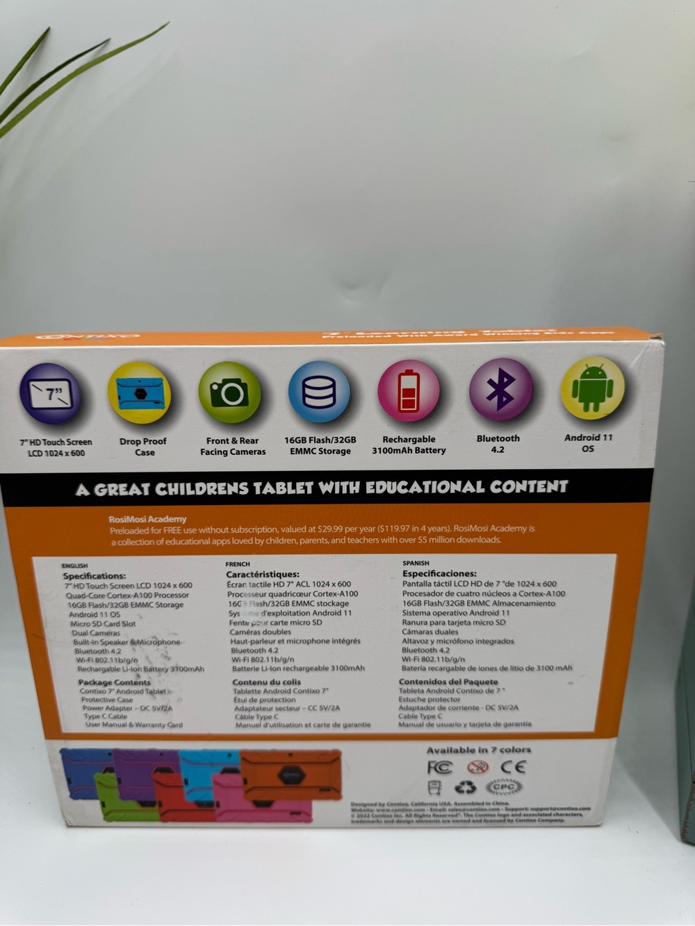 Contixo Kids 7" Learning Tablet Orange or Blue - Educational Android Tablet NIB - Picture 3 of 10